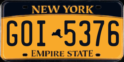 NY license plate GOI5376