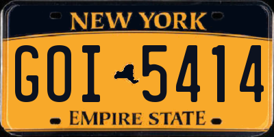 NY license plate GOI5414