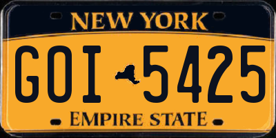 NY license plate GOI5425