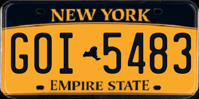 NY license plate GOI5483
