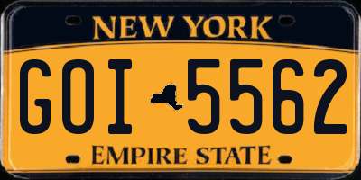 NY license plate GOI5562