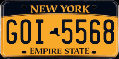 NY license plate GOI5568