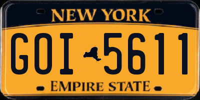 NY license plate GOI5611
