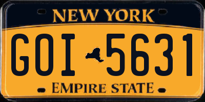 NY license plate GOI5631