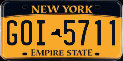 NY license plate GOI5711