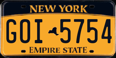 NY license plate GOI5754