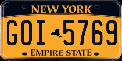 NY license plate GOI5769