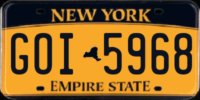 NY license plate GOI5968