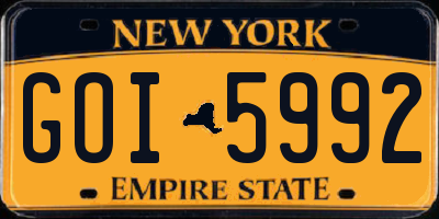 NY license plate GOI5992