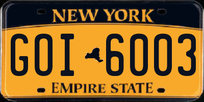 NY license plate GOI6003