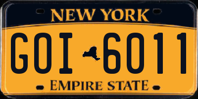 NY license plate GOI6011