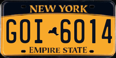 NY license plate GOI6014