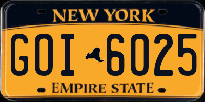 NY license plate GOI6025