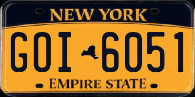 NY license plate GOI6051