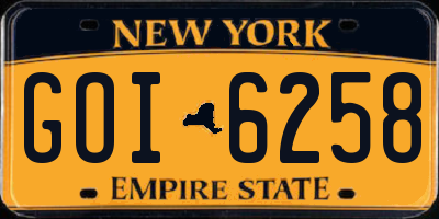 NY license plate GOI6258
