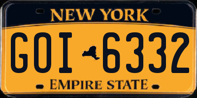 NY license plate GOI6332