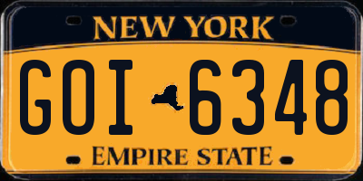 NY license plate GOI6348