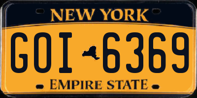 NY license plate GOI6369
