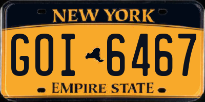 NY license plate GOI6467