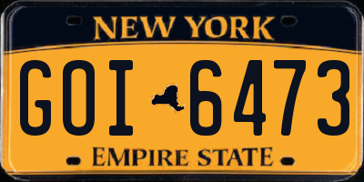 NY license plate GOI6473