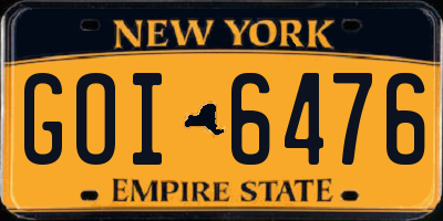 NY license plate GOI6476