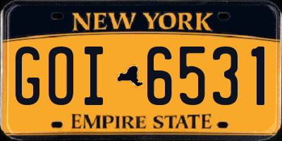 NY license plate GOI6531