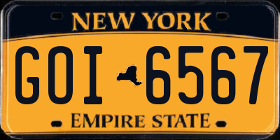 NY license plate GOI6567