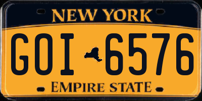 NY license plate GOI6576