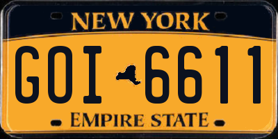 NY license plate GOI6611