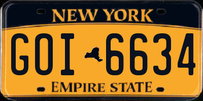 NY license plate GOI6634