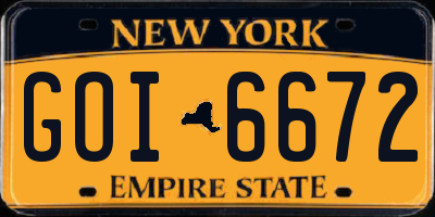 NY license plate GOI6672