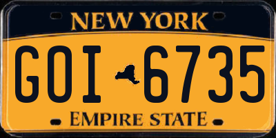 NY license plate GOI6735