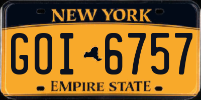 NY license plate GOI6757