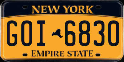 NY license plate GOI6830