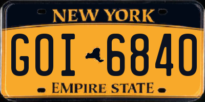 NY license plate GOI6840
