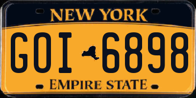 NY license plate GOI6898