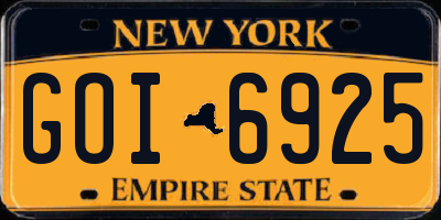 NY license plate GOI6925