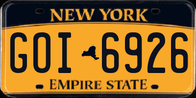 NY license plate GOI6926