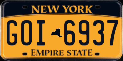 NY license plate GOI6937