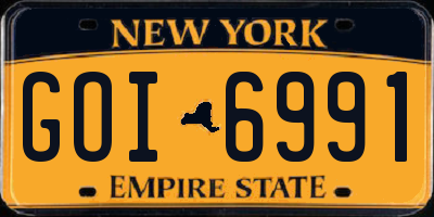 NY license plate GOI6991