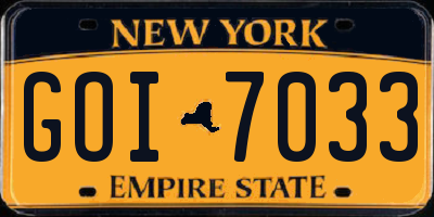 NY license plate GOI7033
