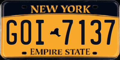 NY license plate GOI7137