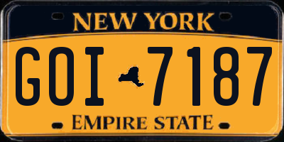 NY license plate GOI7187