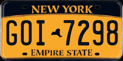 NY license plate GOI7298
