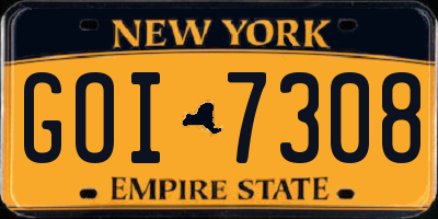 NY license plate GOI7308
