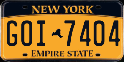 NY license plate GOI7404