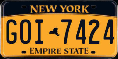 NY license plate GOI7424