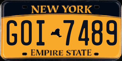 NY license plate GOI7489