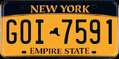 NY license plate GOI7591