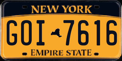 NY license plate GOI7616